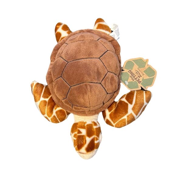 The Petting Zoo Recycles Sea Turtle Plush 11" Brown Tan Soft Stuffed Animal NWT - Picture 1 of 12